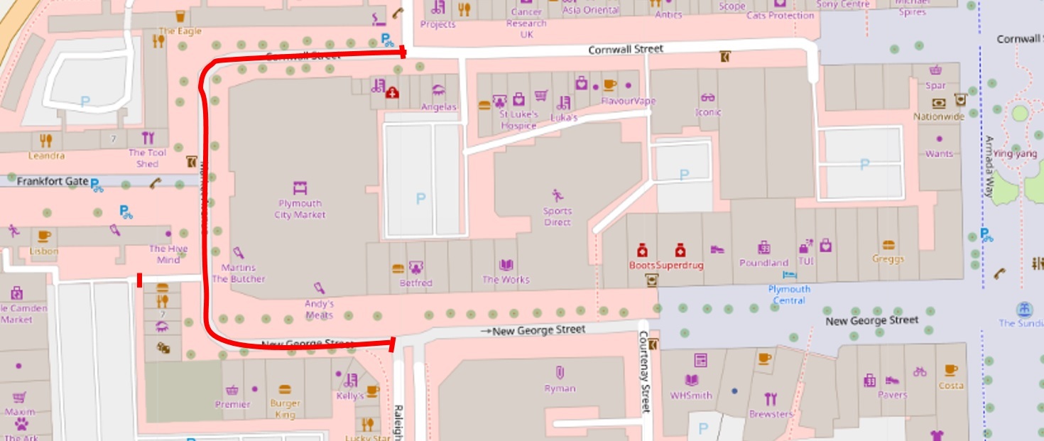 Road Closure map